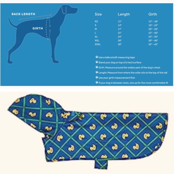 RC PETS | Packable Rain Poncho in Blue/Yellow Rubber Ducky Print, Size Medium - Picture 7 of 11